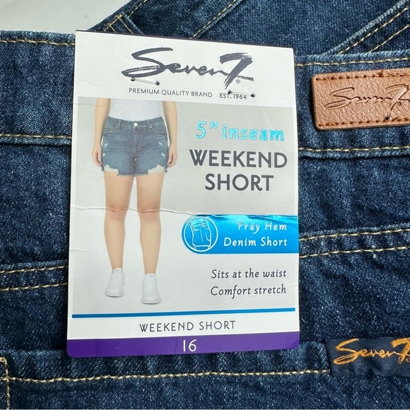 Seven 7 Jeans NWT Weekend Shorts Denim Short Size 16 Women’s Fray Hem Distressed - Picture 7 of 9